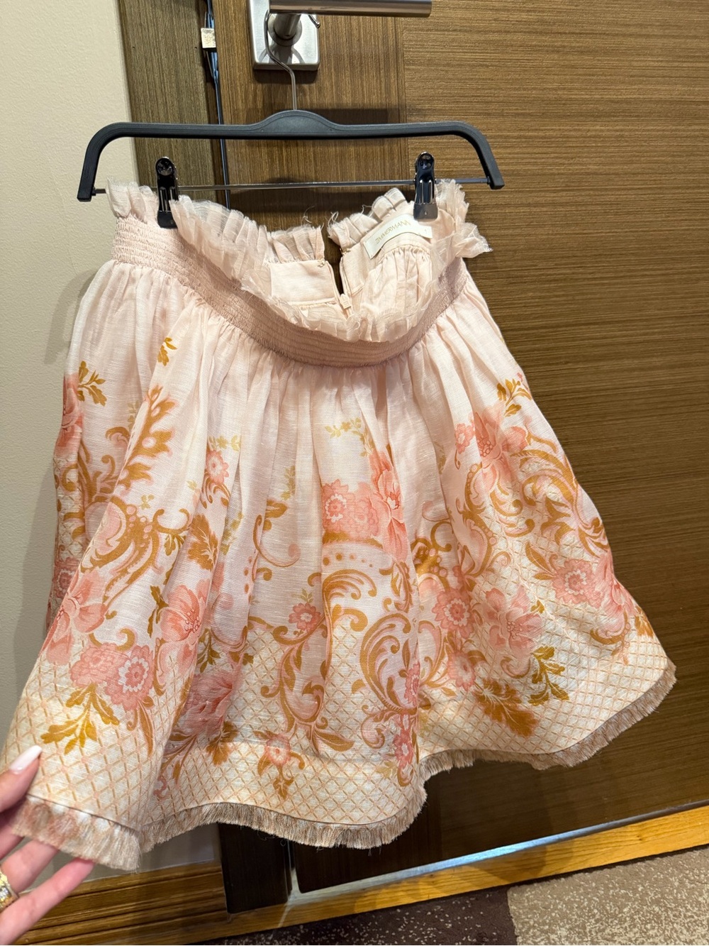 Zimmermann Pink Floral linen Skirt Sz 1